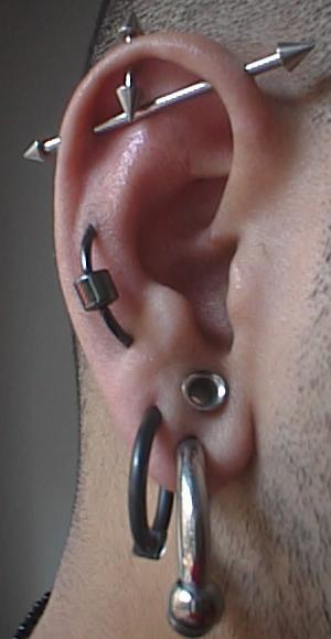 ear piercings pictures types. Right ear.